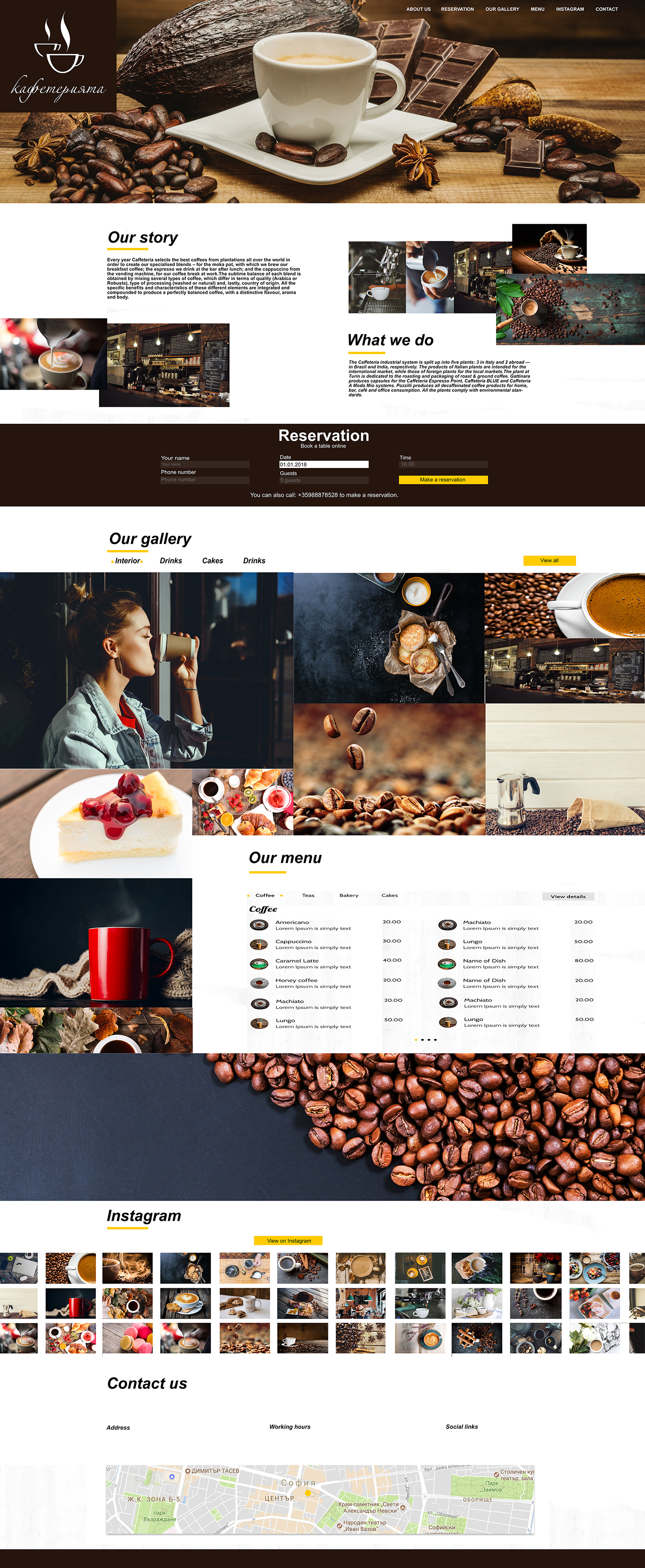 caffe Coffee caffeteriata web page design metro design