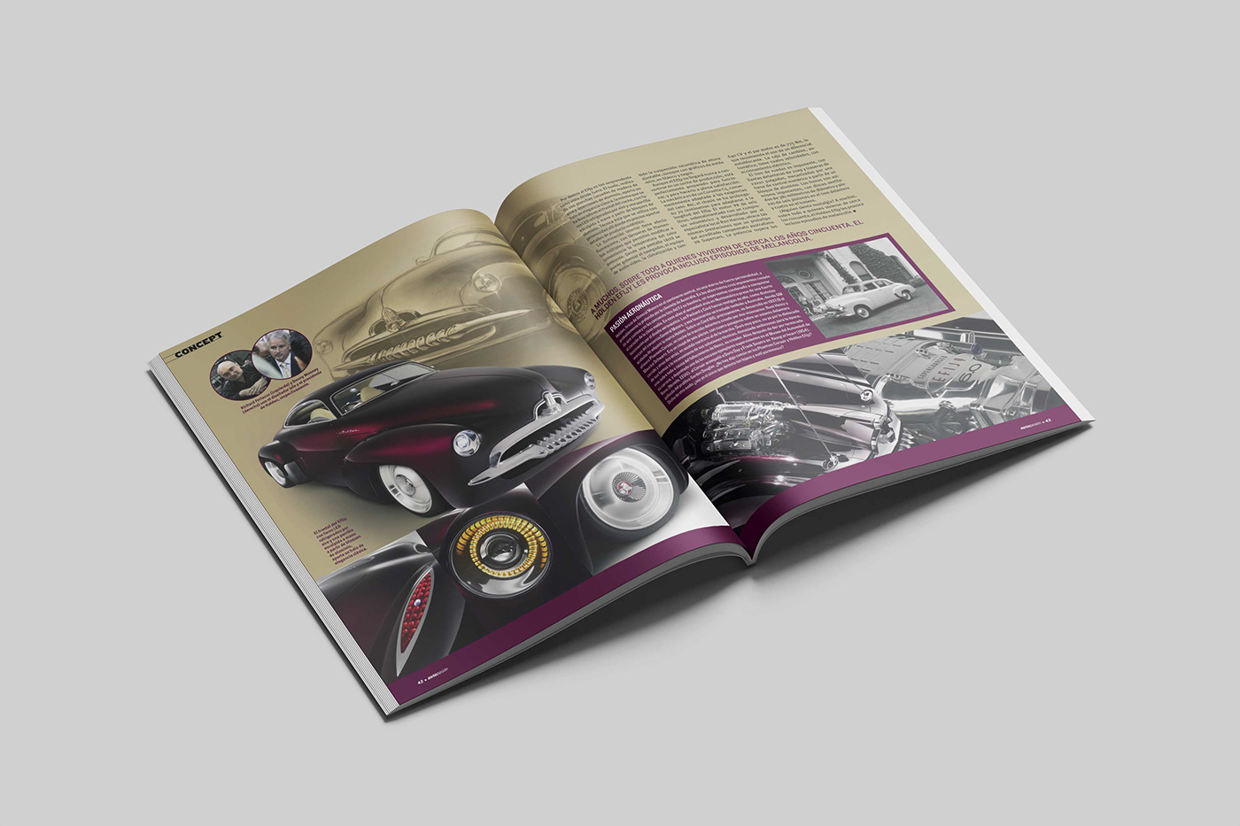Magazine design magazine Layout print editorial diseño gráfico InDesign Auto automoción retouching 