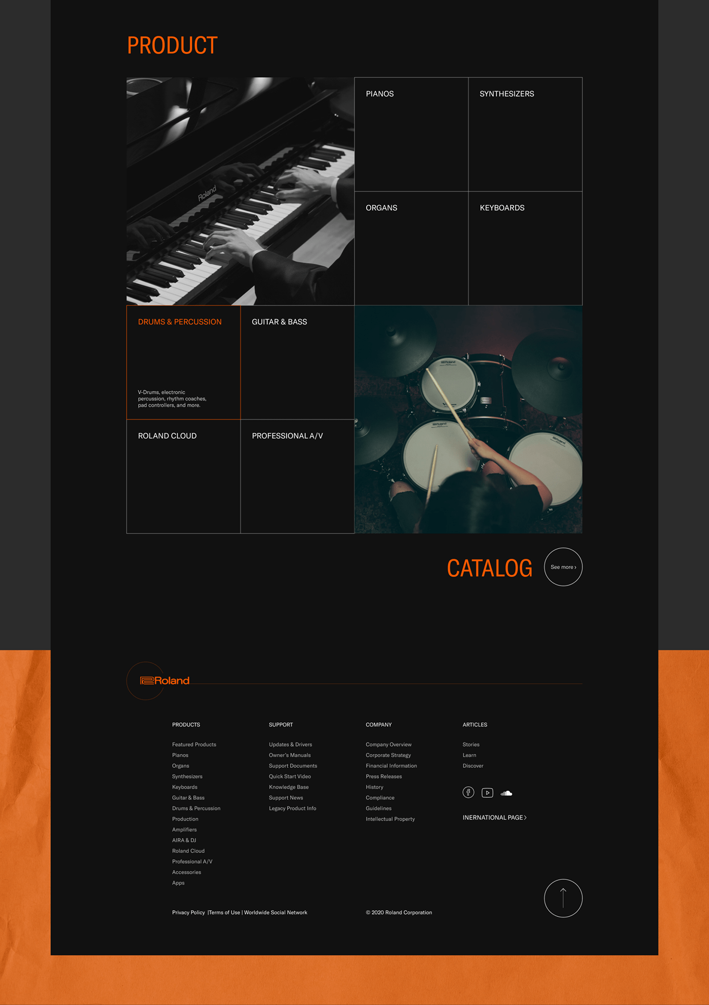 concept grid interaction music Piano roland ux/ui Web Webdesign