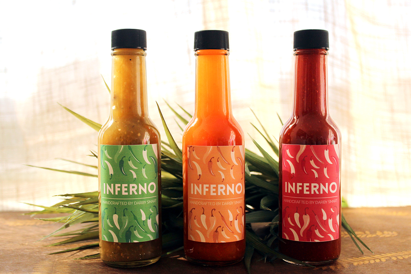 Inferno Hot Sauce Label.