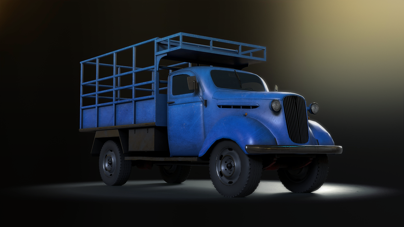 Vehicle automotive   3D Truck game Low Poly HardSurface 3ds max 3d modeling