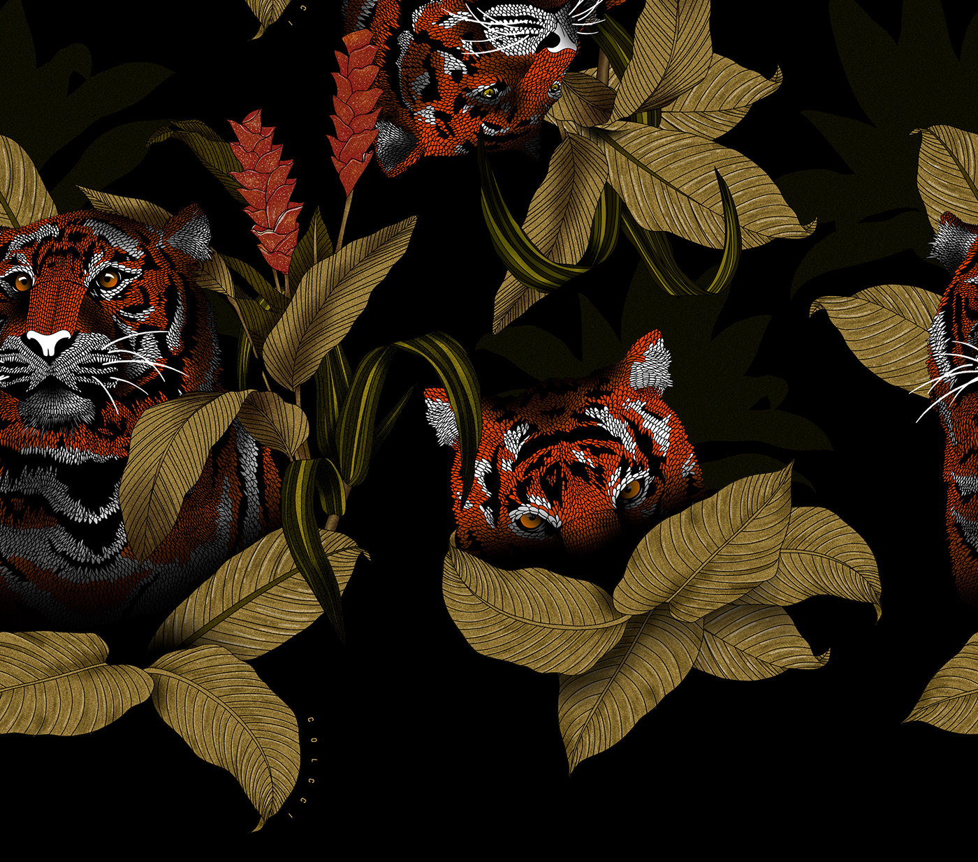 ILLUSTRATION  pattern surface design tiger