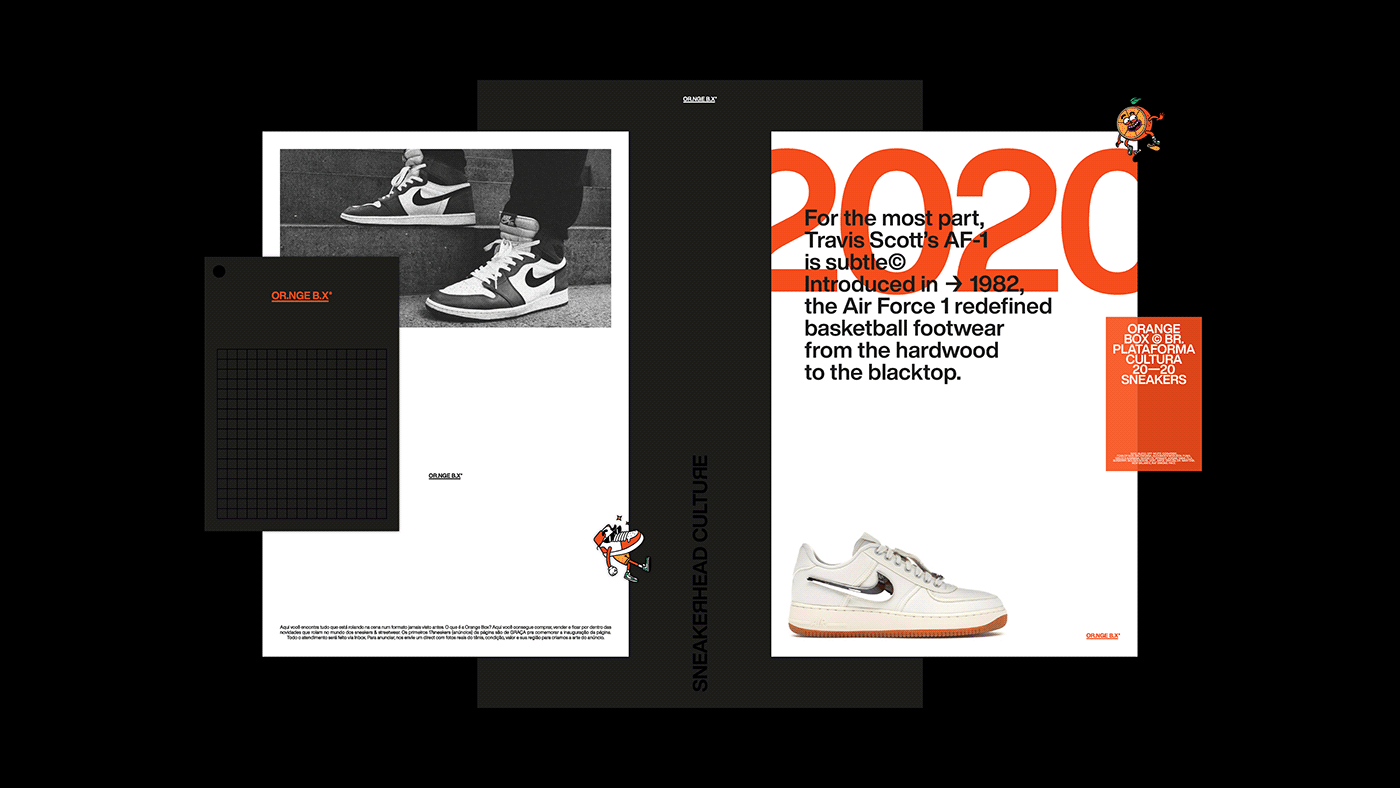 box branding  identity logo Nike poster sneakers ILLUSTRATION  orange Orange Box
