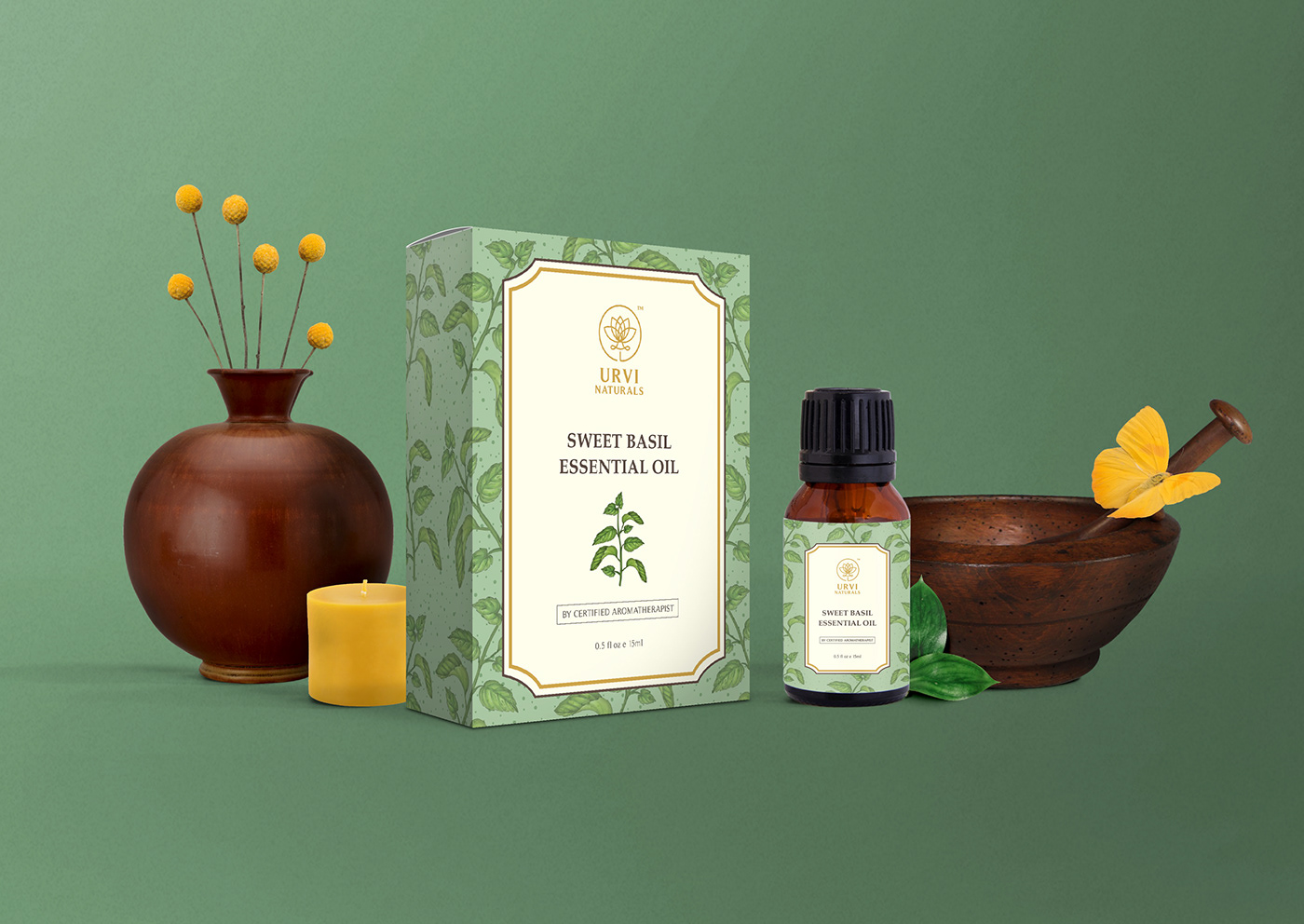 essential oil packaging design indian packaging urvi naturals eucalyptus rosemary sweet basil Tea Tree lavender lemongrass