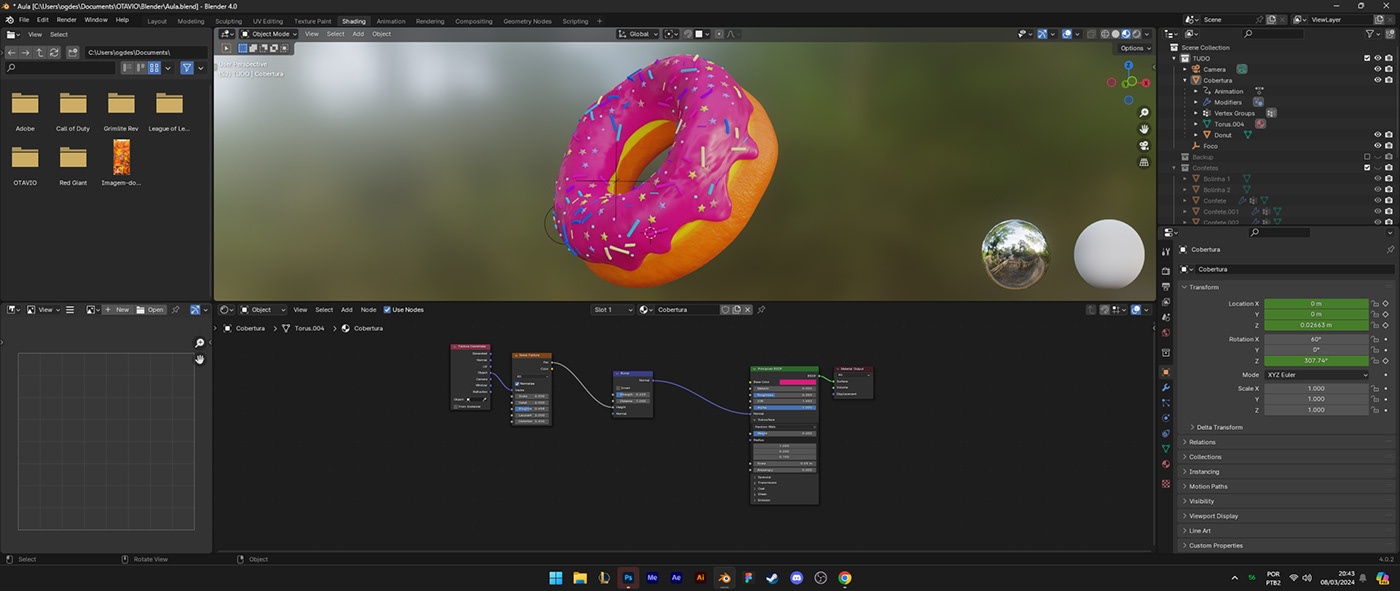 Render 3D donut blender Food  Graphic Designer design social media simpsons Food Work