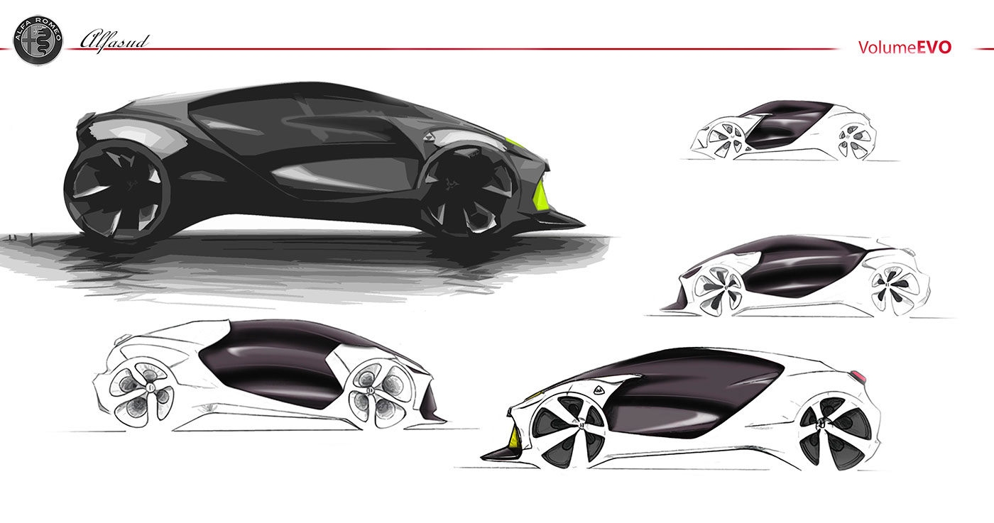 alfa romeo Alfasud quadrifoglio sketch car design Automotive design car design school car sketch Drawing 