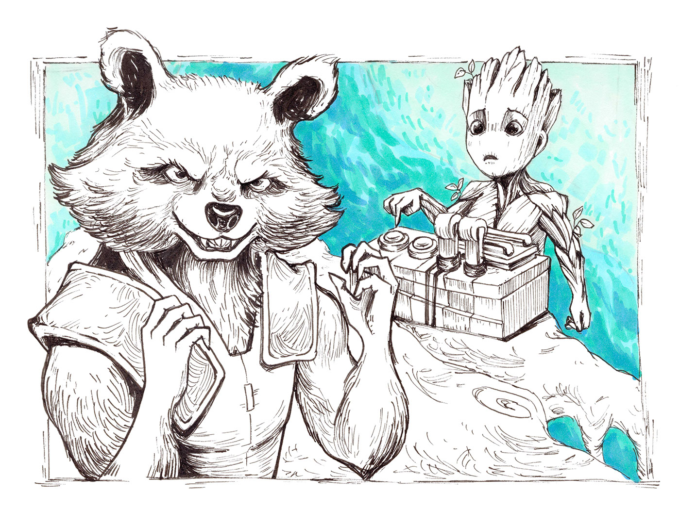 Guardians of the Galaxy drawing.
