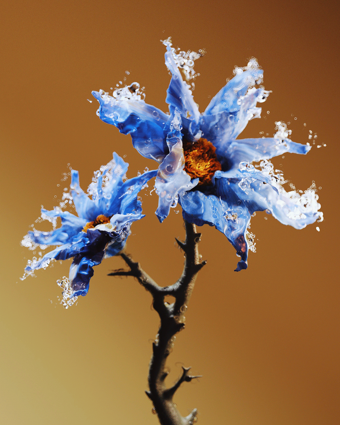 3D abstract CGI cinema 4d flower Nature organic redshift Render texture
