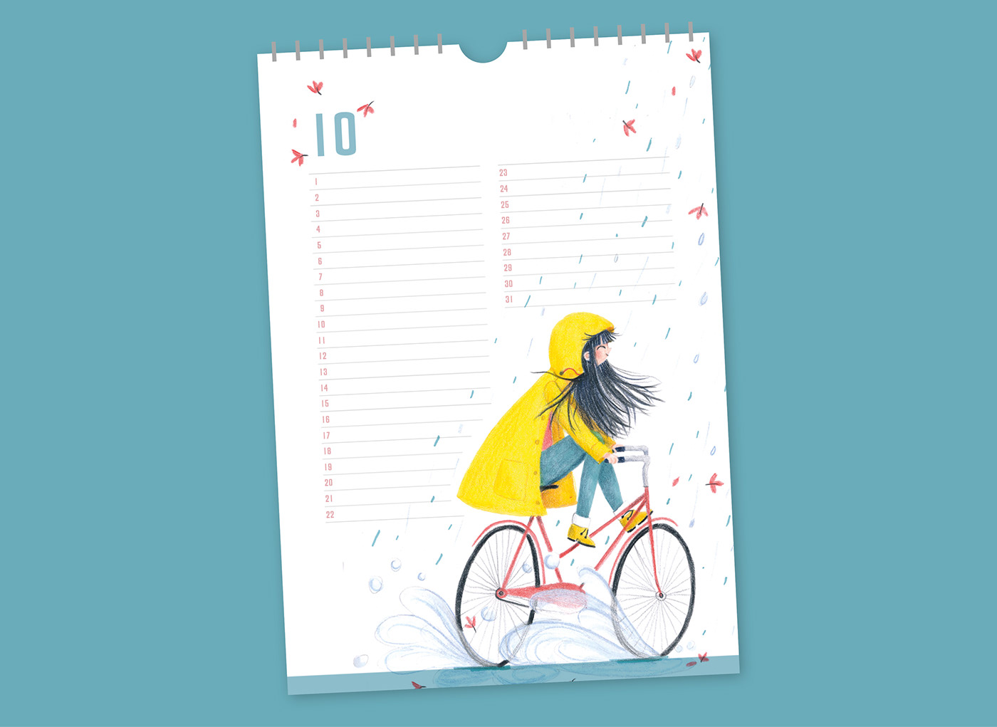 amsterdam bicycling bikes biking illustration calendar character illustration cyclists handdrawn Pencil illustration perpetual calendar