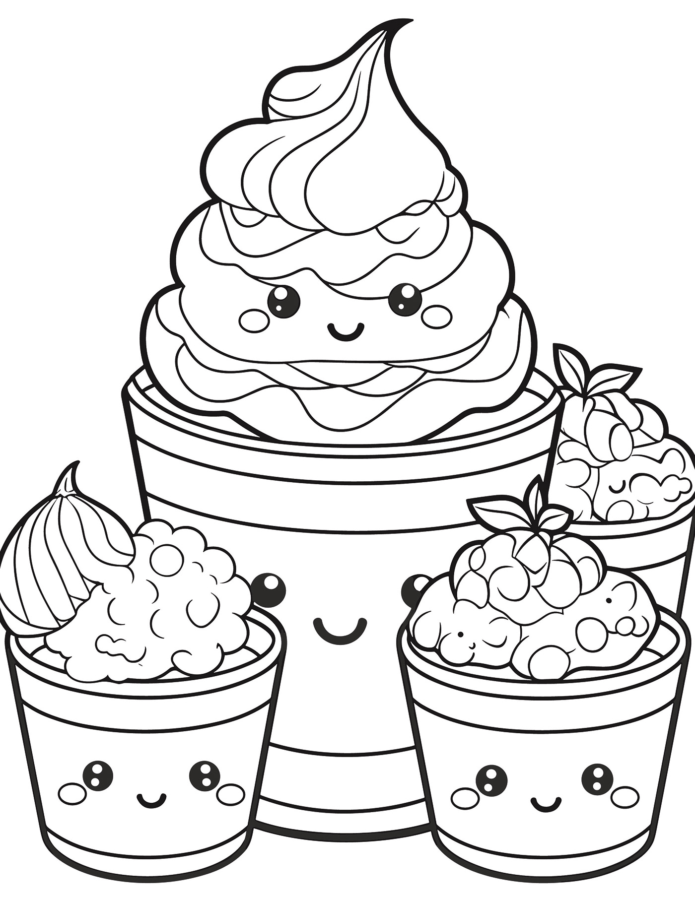 icecream Food  marketing   Graphic Designer adobe illustrator brand identity Logo Design visual identity brand Icecream Sundae Kawaii