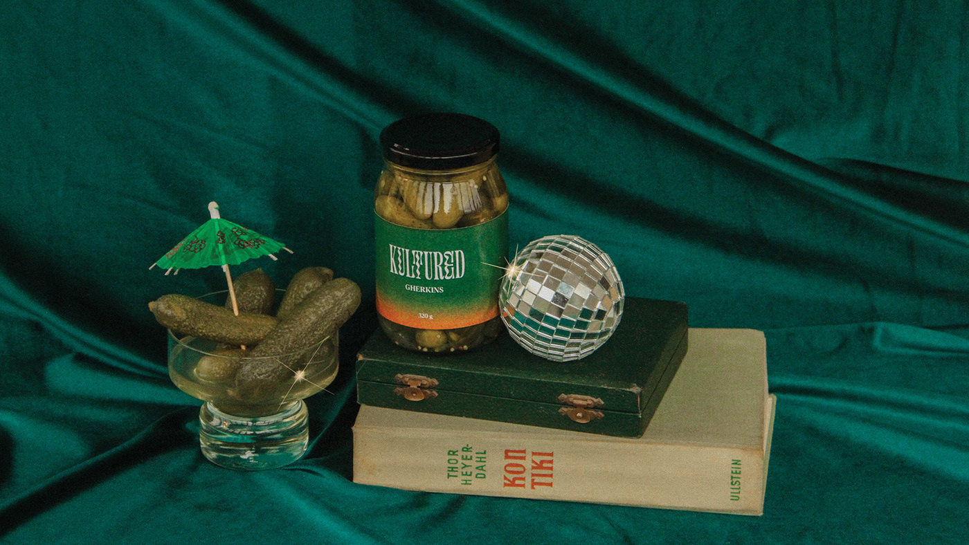 cultured foods fermented foods fermneted food styling gherkins jar design kombucha kraut label design pickles