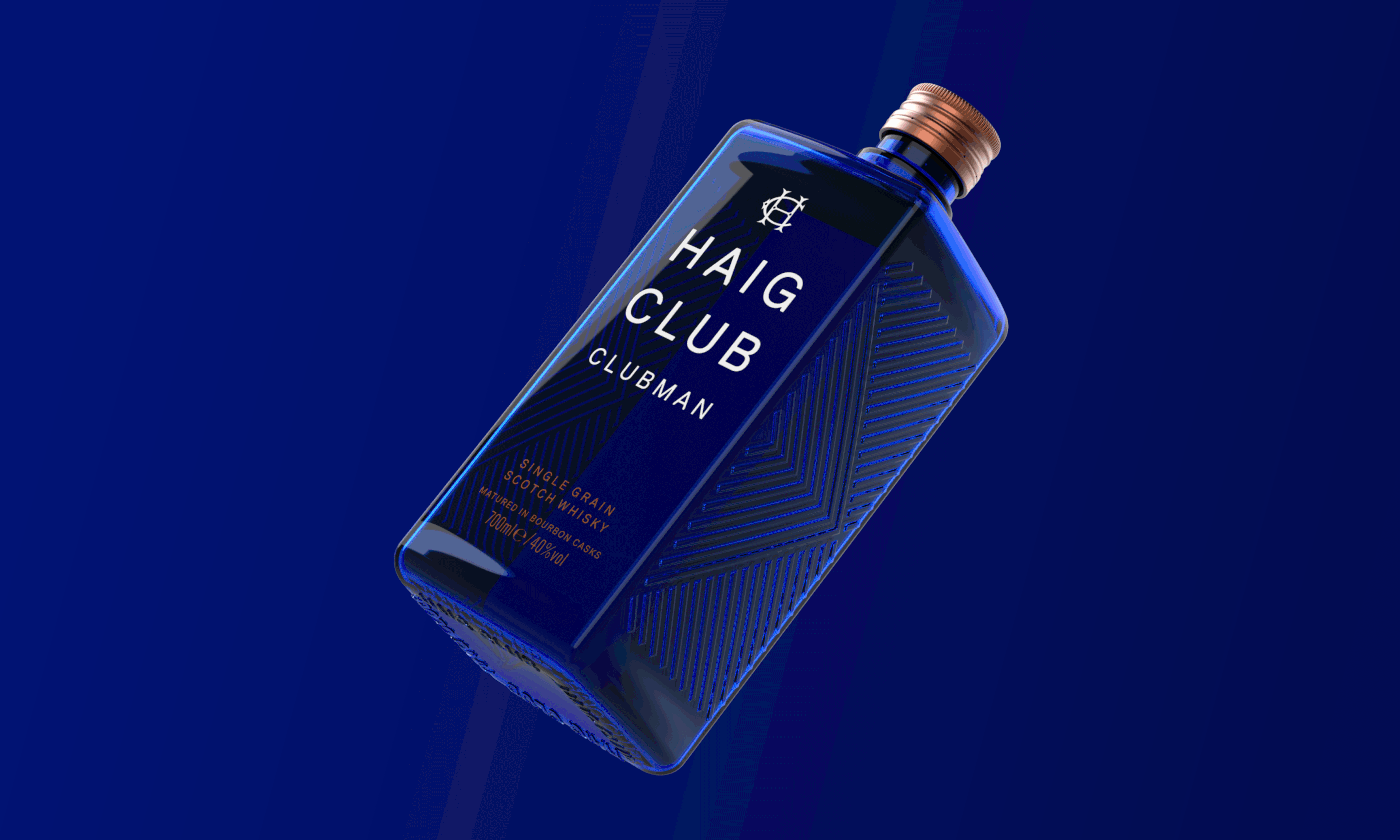 bottle Packaging Whisky Whiskey scotch liquor glass blue haig club box