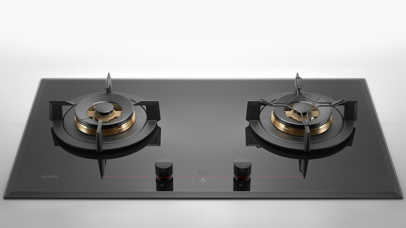 3d modeling Cooktop design gas hob industrial design  kitchen appliances rendering Solidworks visualization