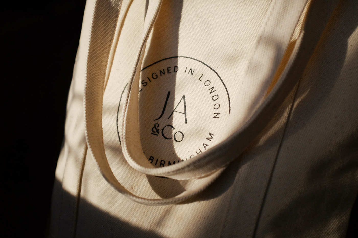 Bespoke organic 16oz cotton Tote bag, with black silkscreen print. 