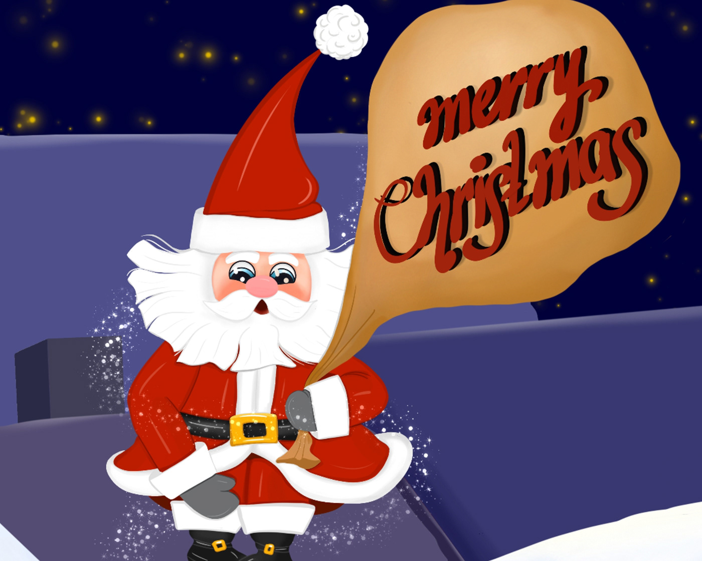 Merry Christmas holidays Christmas new year card ILLUSTRATION  adobe illustrator digital illustration sketch Merry Christmas Santa