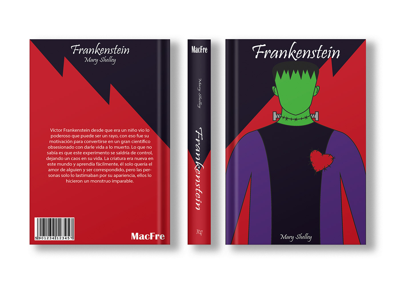 design graphic design  editorial design  maquetación ilustration vetor book book cover frankenstein Mary Shelley