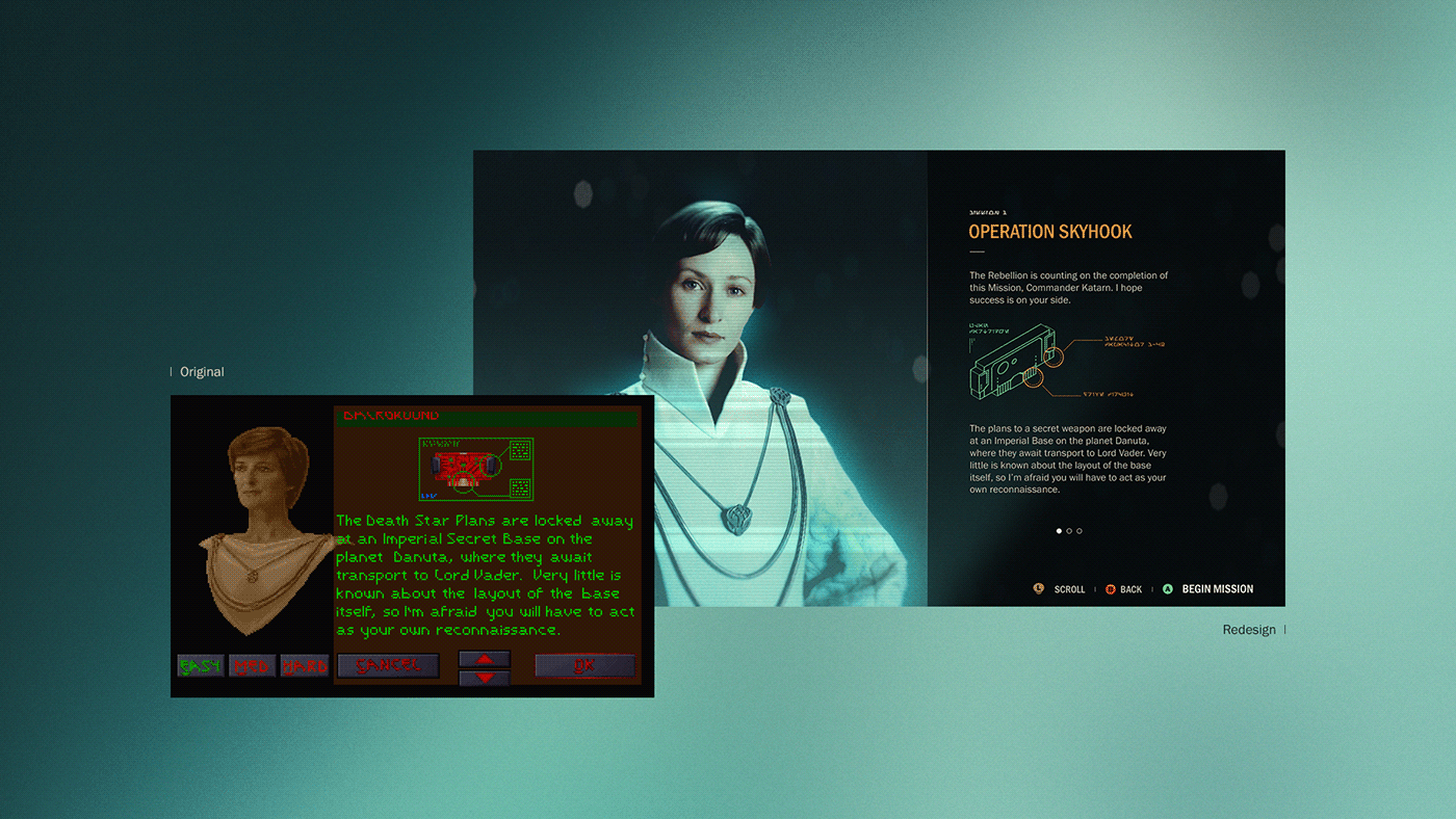 star wars UI/UX UI Interface redesign design Reimagining motion design HUD game