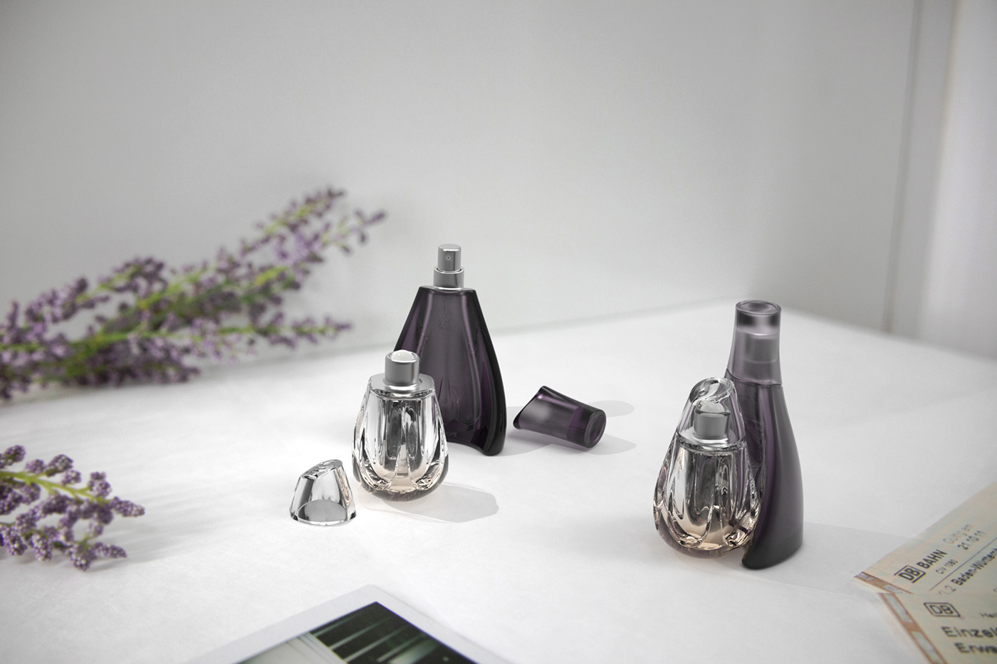 perfume Rhino keyshot Glass rendering Fragrance photoshop packaging design