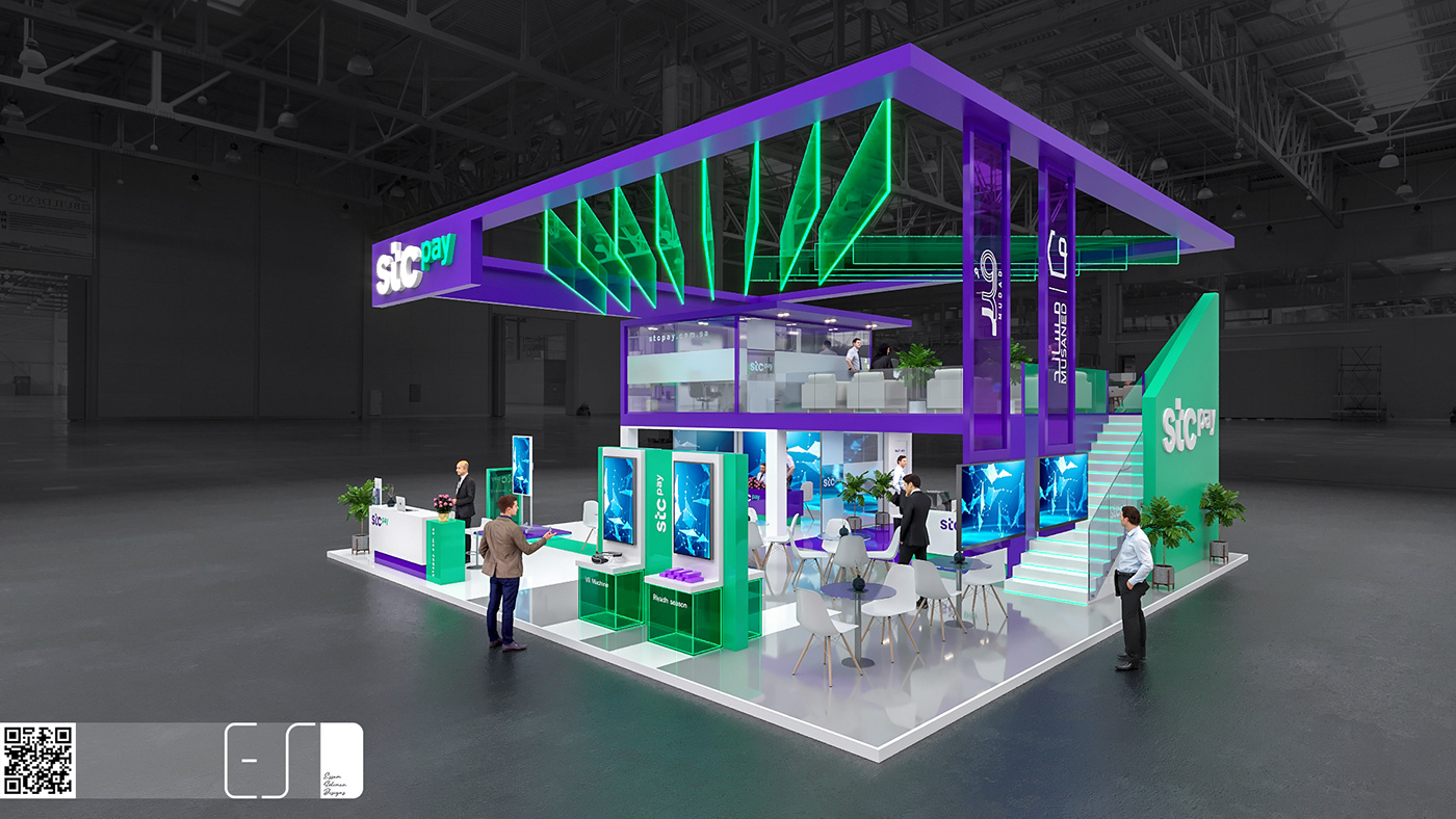stc booth Stand 3D KSA Saudi Arabia leap Technology stc pay