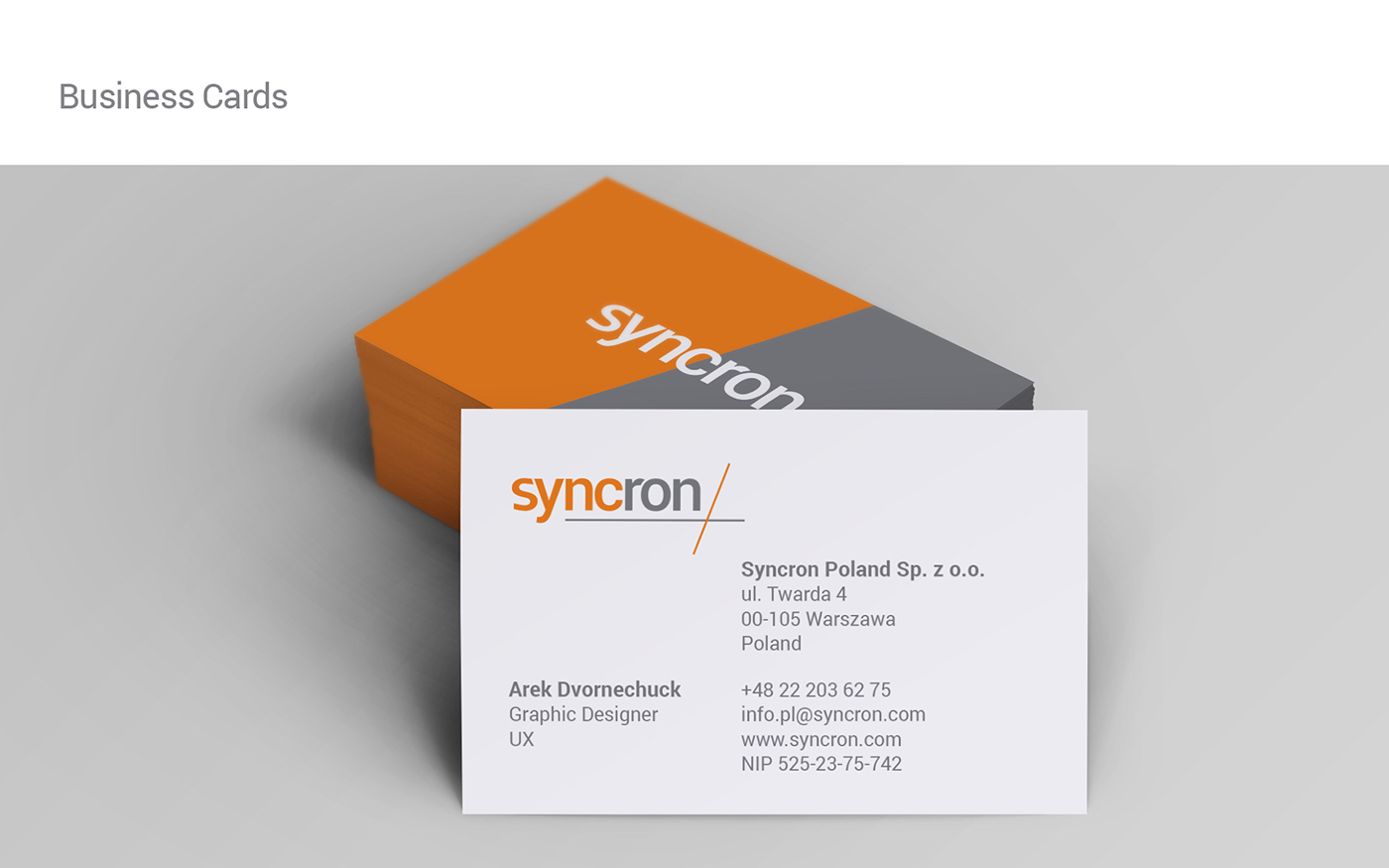 syncron diagonal Logotype orange grey