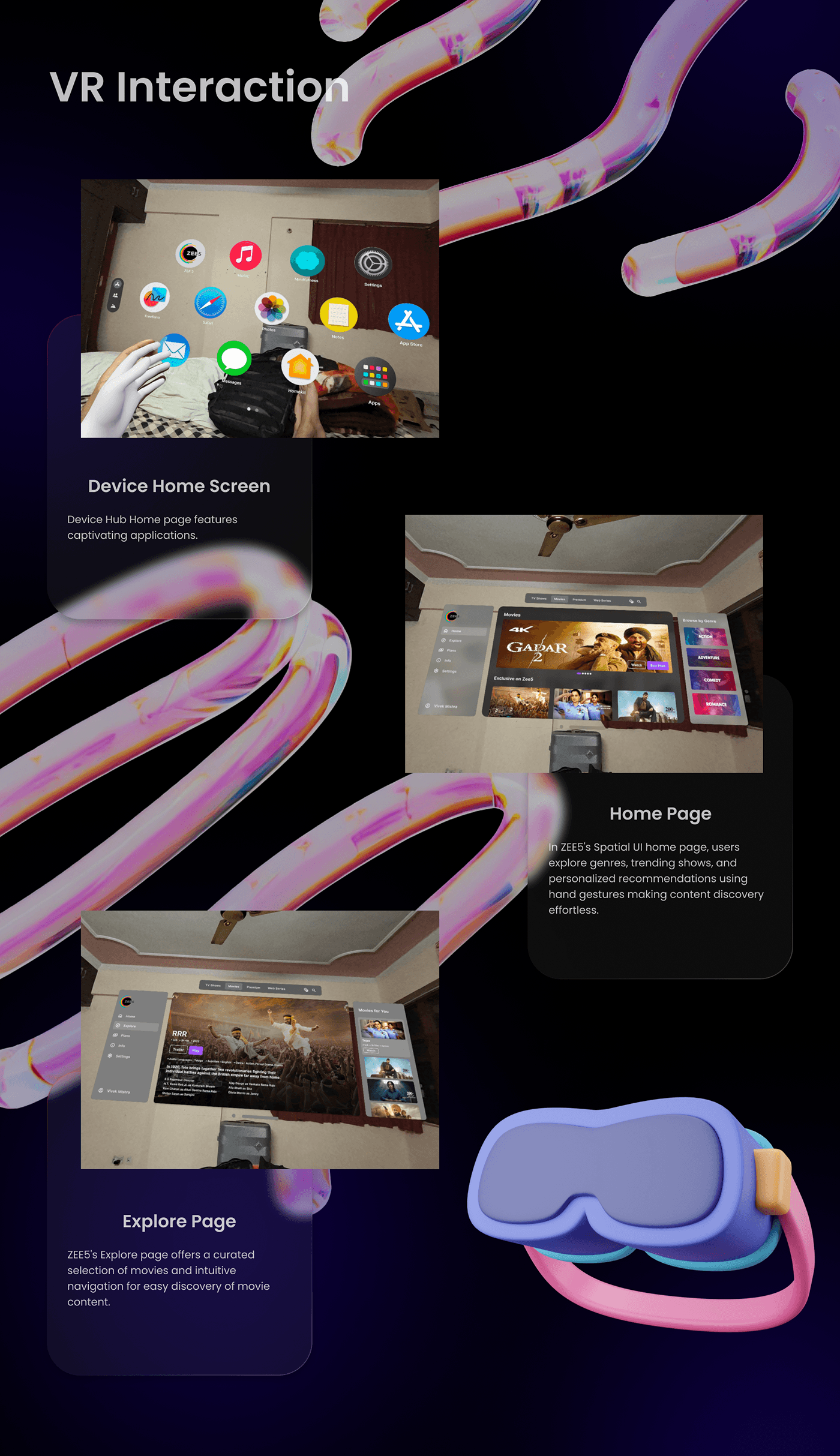 UI/UX Mixed Reality immersive 3D Spatial Design prototype vr animation  design brand identity