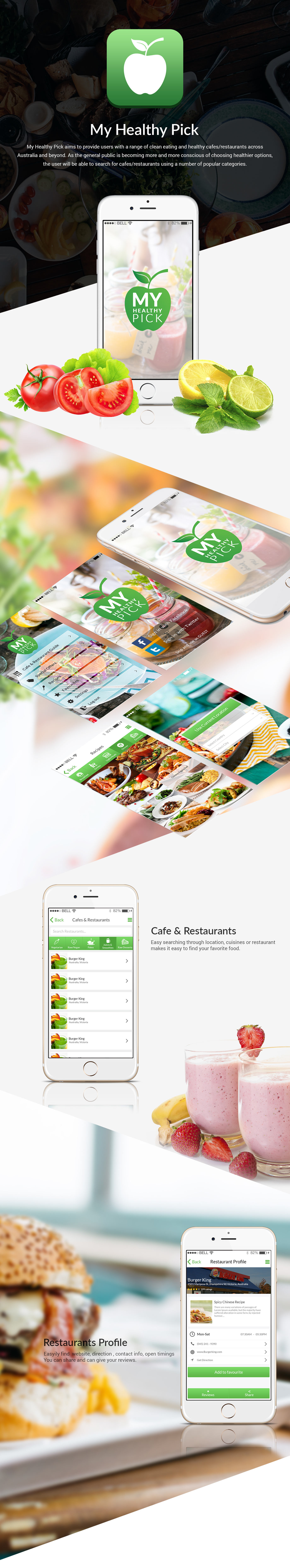 Health Food  cafe restaurant app UI ux mobileapp ios
