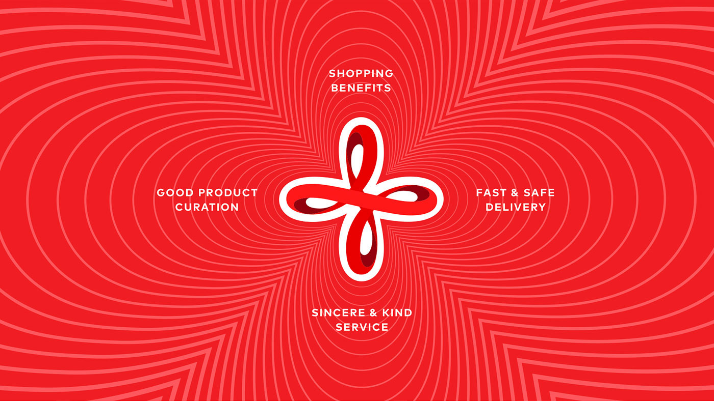 branding  BI ribbon infinite red plus Shopping pattern 위메프