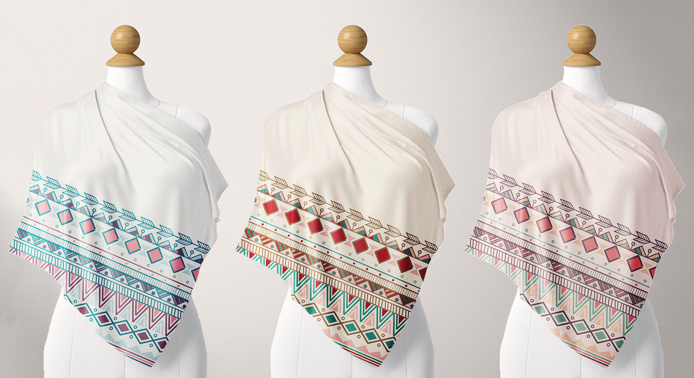 Mockup ILLUSTRATION  Digital Art  artwork brand Hijab Fashion scarfs Fashion  арт