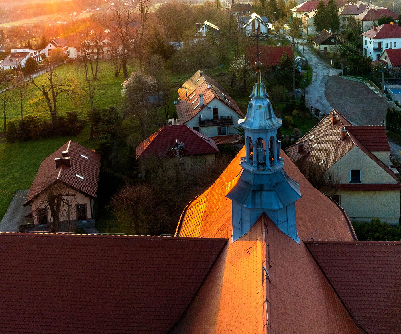 church drone kościół mavc 3 classic mogilany MORNING poland polska SKY