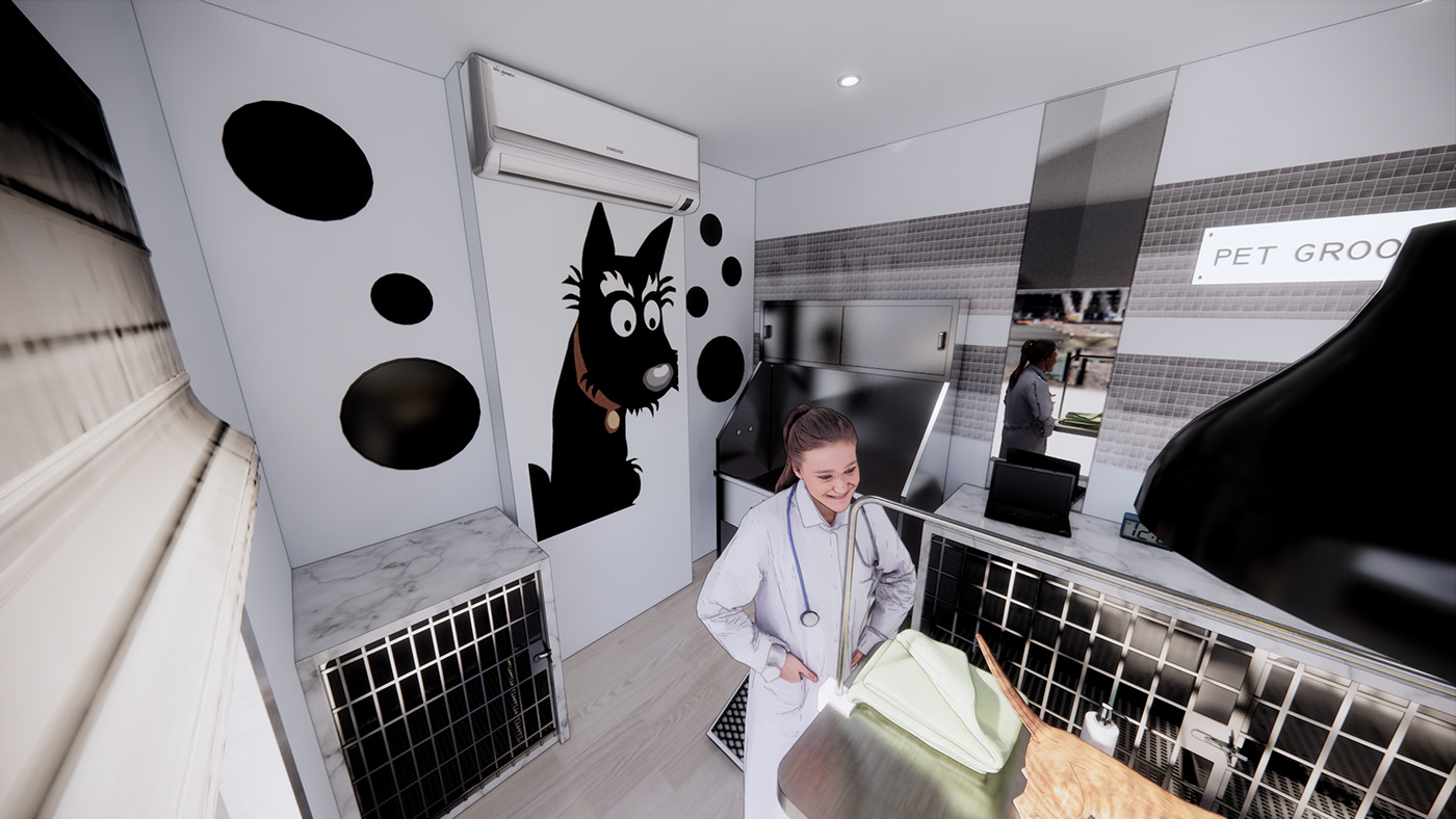 architecture clinic enscape interior design  Render SketchUP veterinary visualization