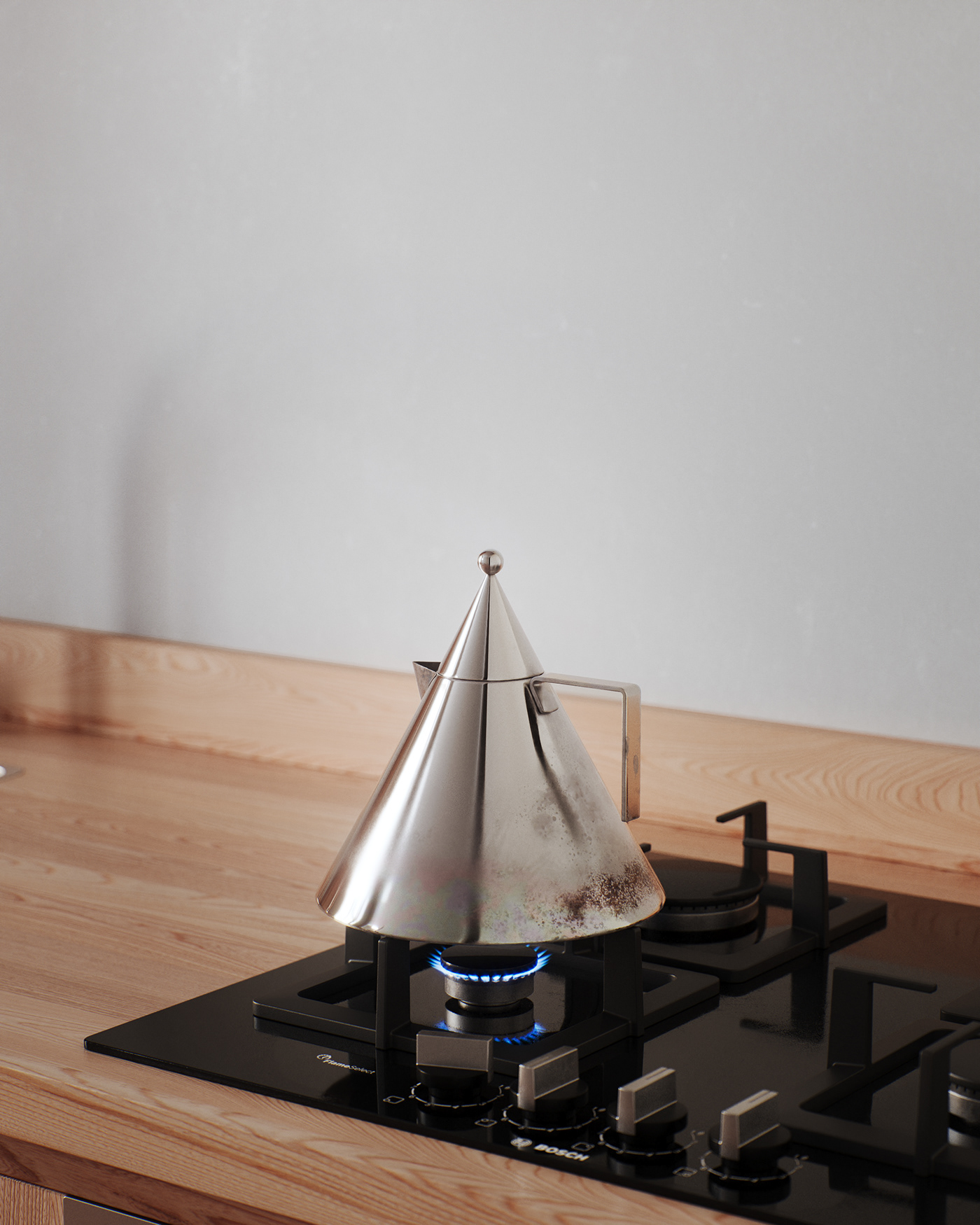 Interior visualization Render archviz Scandinavian kitchen CGI modern minimal Minimalism