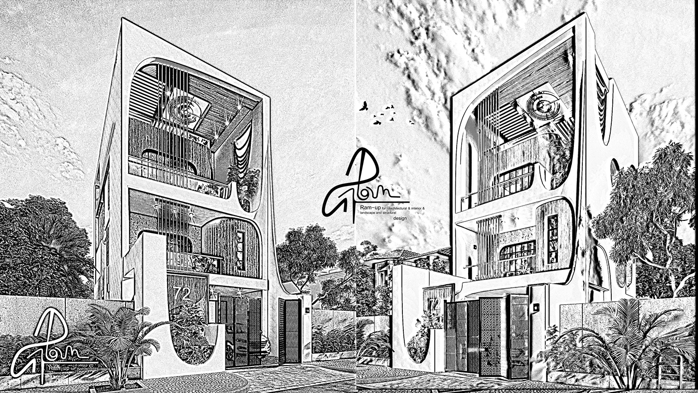 sketch artwork 3ds max lumion design photoshop exterior architecture Qatar dubai
