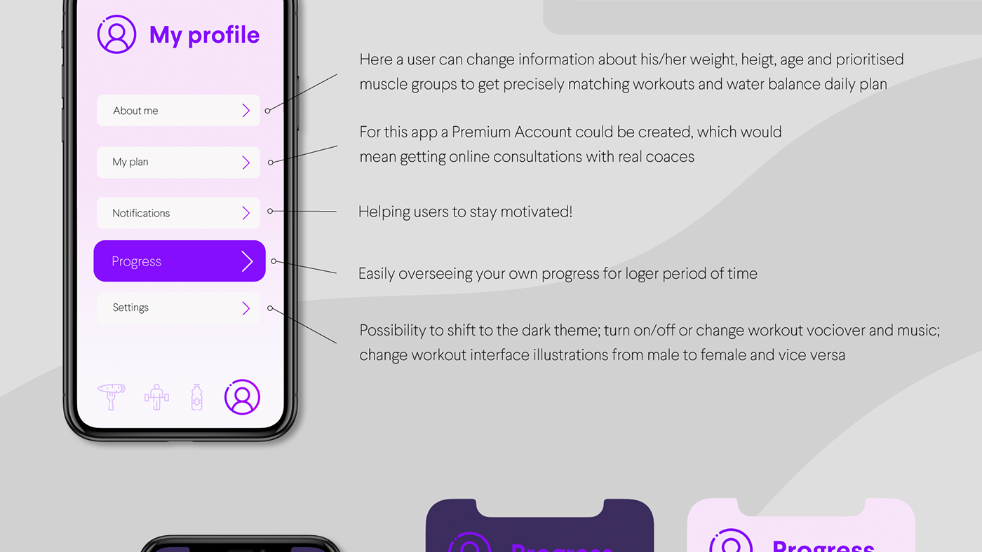 app Interface Mobile app purple sport UI ux/ui