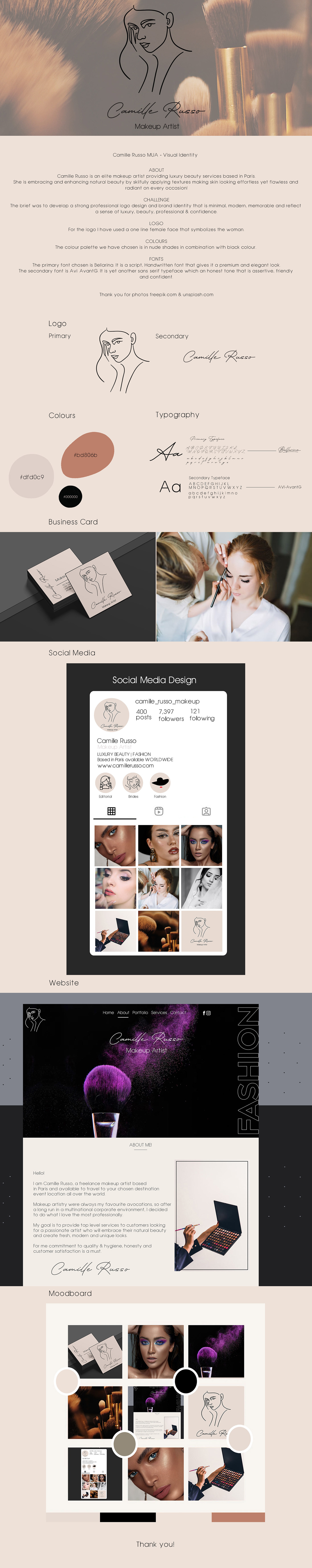 business card cosmetics katerina theodosiadou Logo Design makeup Social media post UI/UX visual identity Web Design 