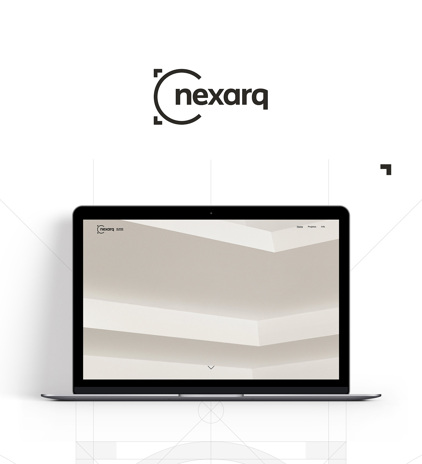architecture branding  graphic design  Website geometry Logo Design nexarq Qoob rebranding