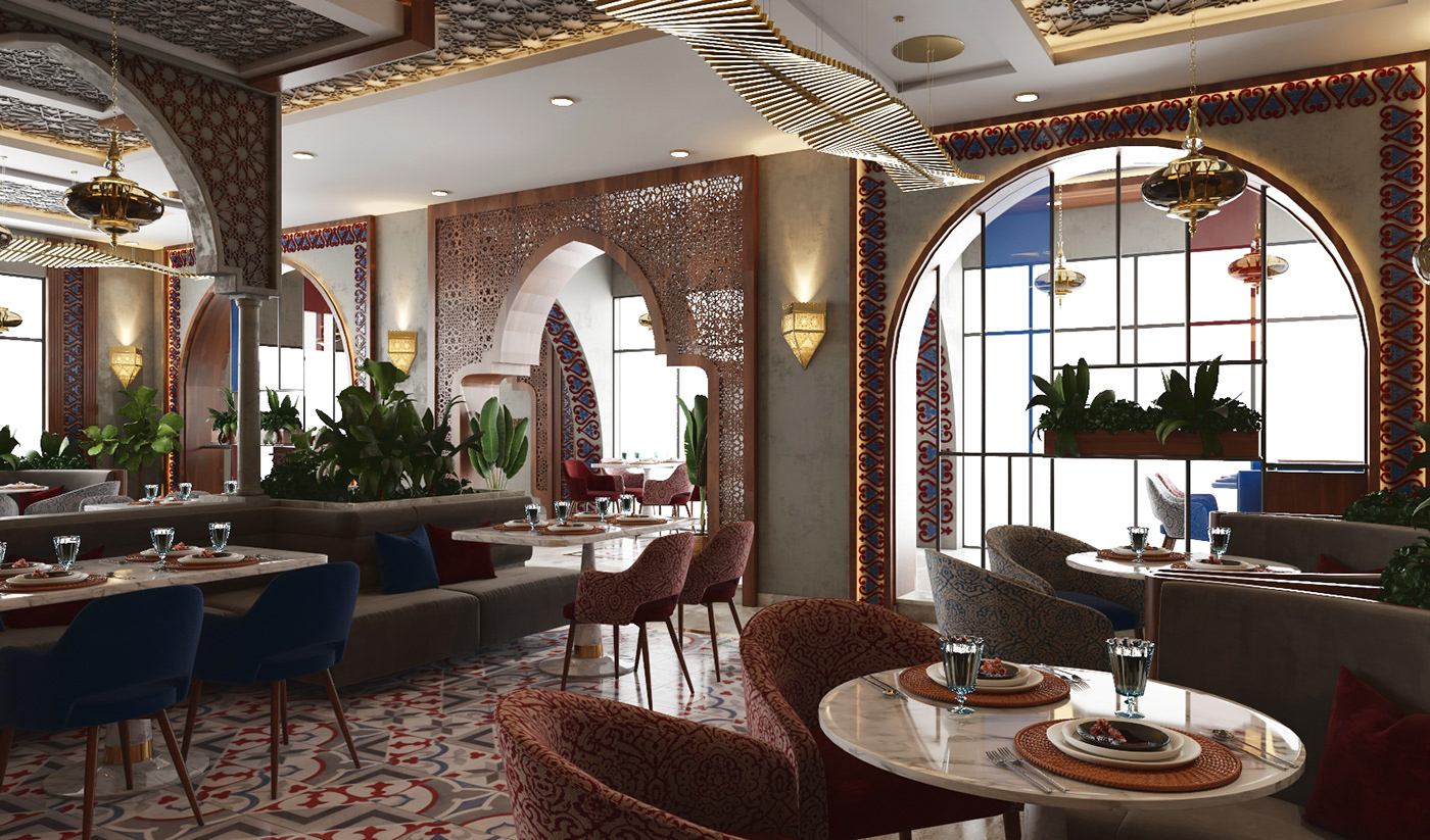 3D 3dsmax cairo decor design Interior interiordesign modeling restaurant turkish