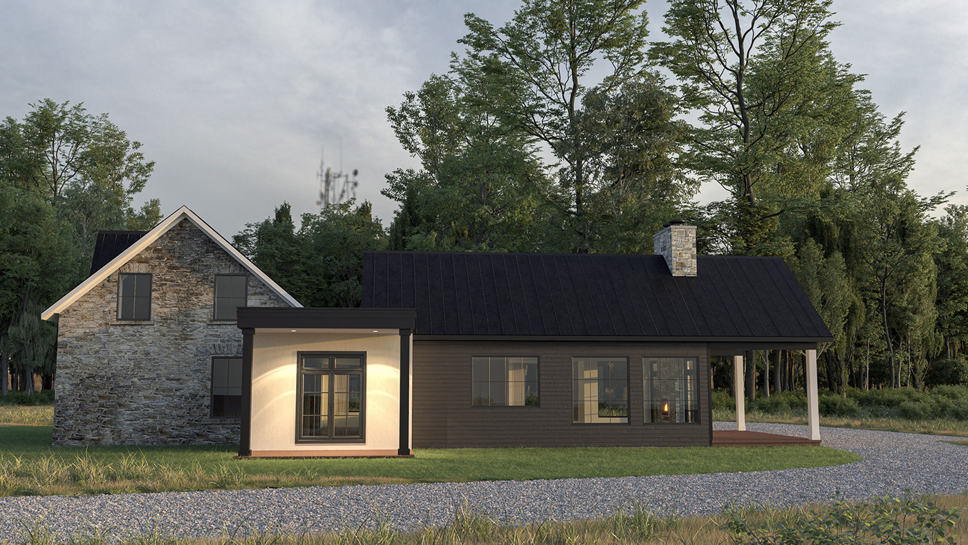 Sweatmans farmhouse 3d rendering