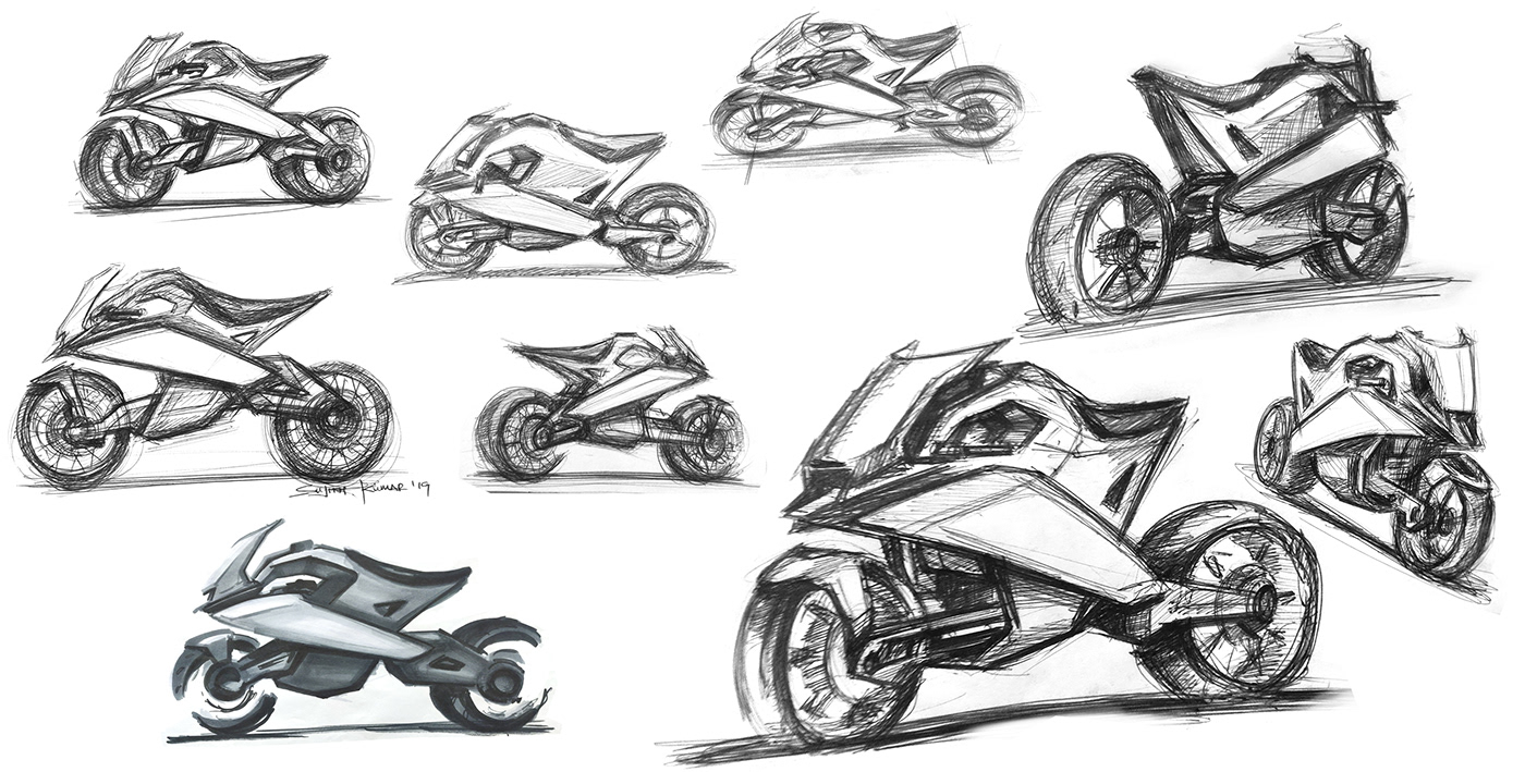 Bike ideation motorcycle simkom sketchbook sketches sketchwall