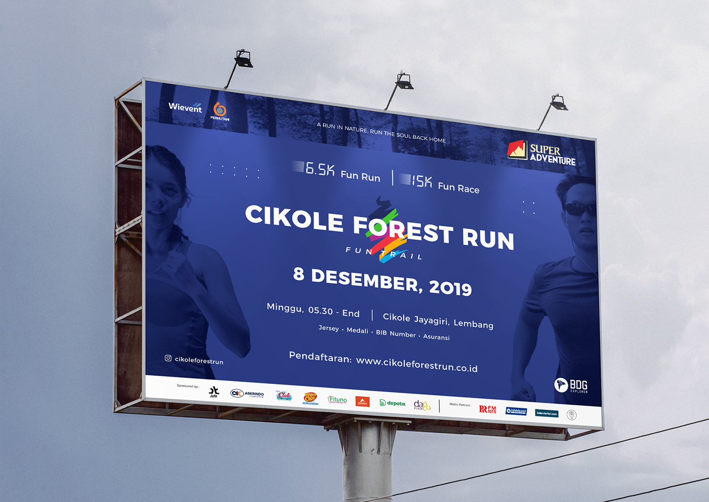 sport Event Marathon cikole forest run logo brand identity Event Branding Sports Design visual identity