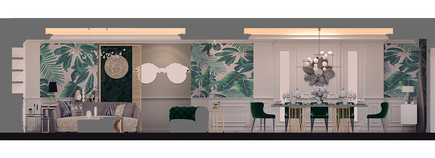 architecture design dining furniture Interior interior design  lifestyle living room luxury Render