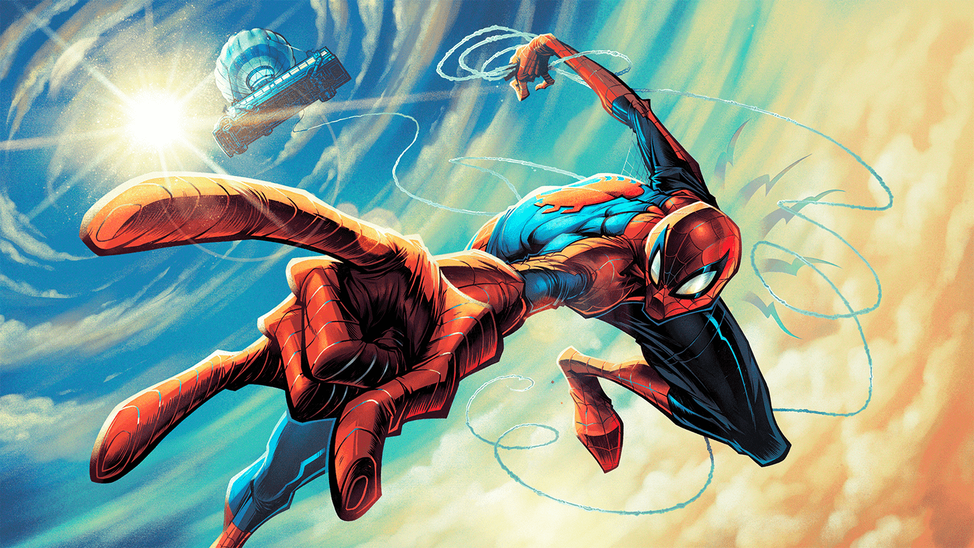 Fortnite Gaming key visual loading screen marvel spider-man spiderman SuperHero video game videogame