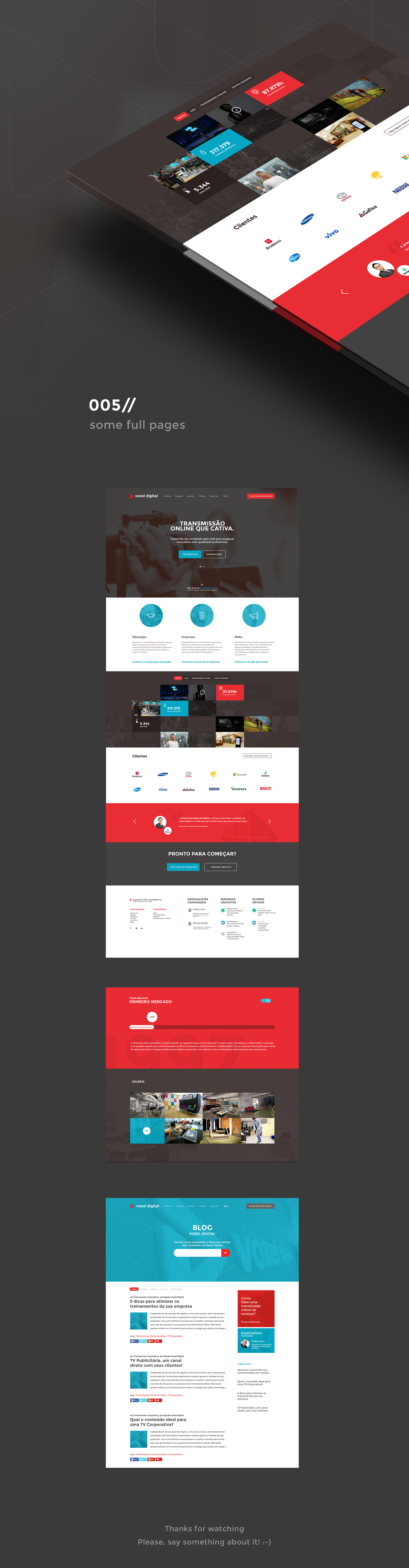 red play button  Webdesign visual identity icons inspirations Single Page blog inspiration