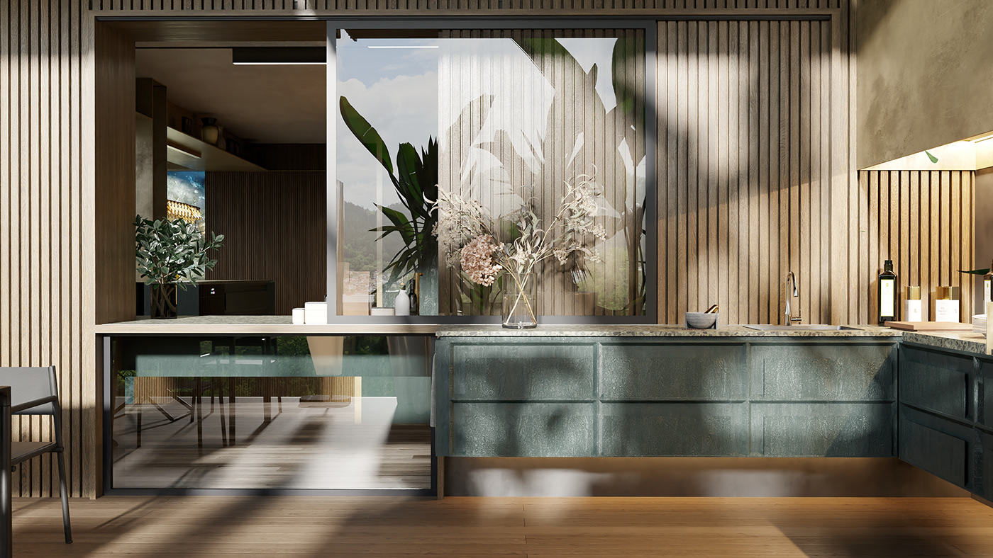 architecture design flat Interior luxury Marble modern penthouse premium wood