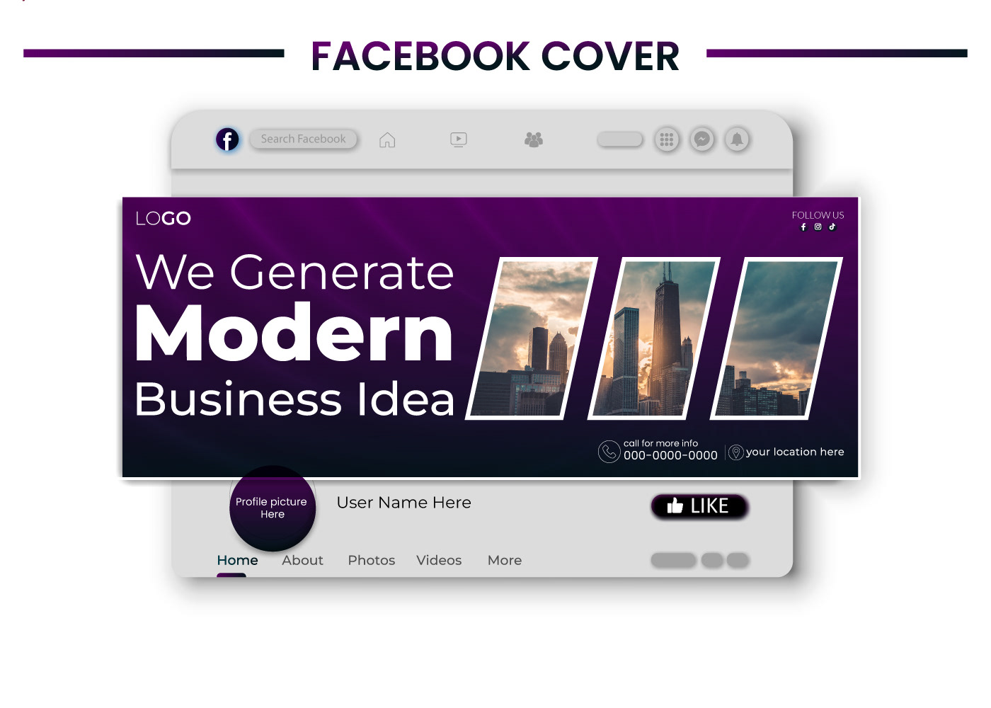 facebook cover Corporate Business visiting card cover design Layout typography   Advertising  Company Branding profile Business Branding