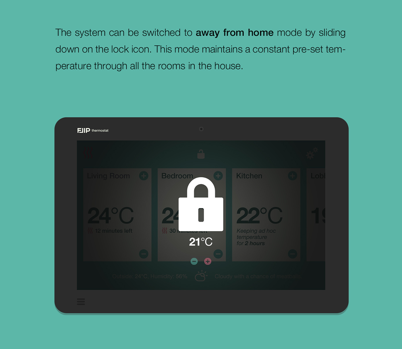 thermostat UI ux intelligent touch device