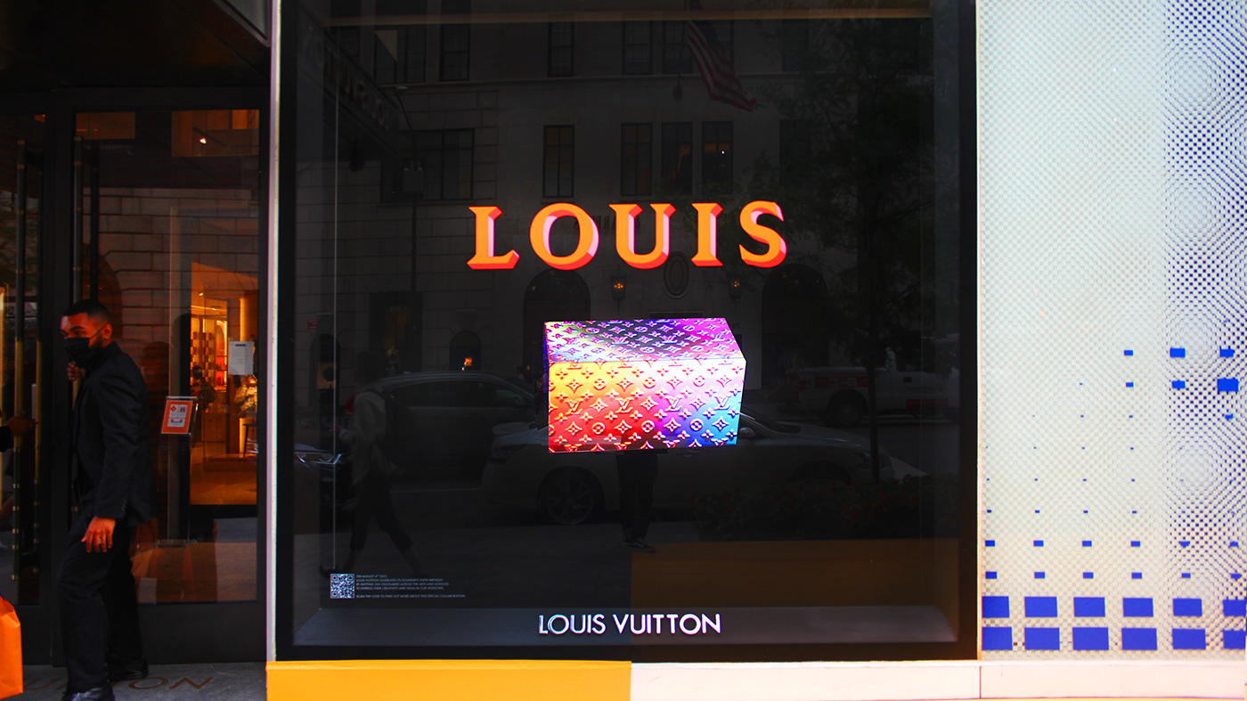 designer Fashion  future installation led Louis vuitton LV robot visual art Window