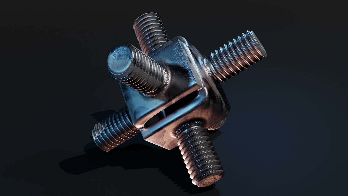 3D animation  blender bolt hard surface mechanical nut screw thread
