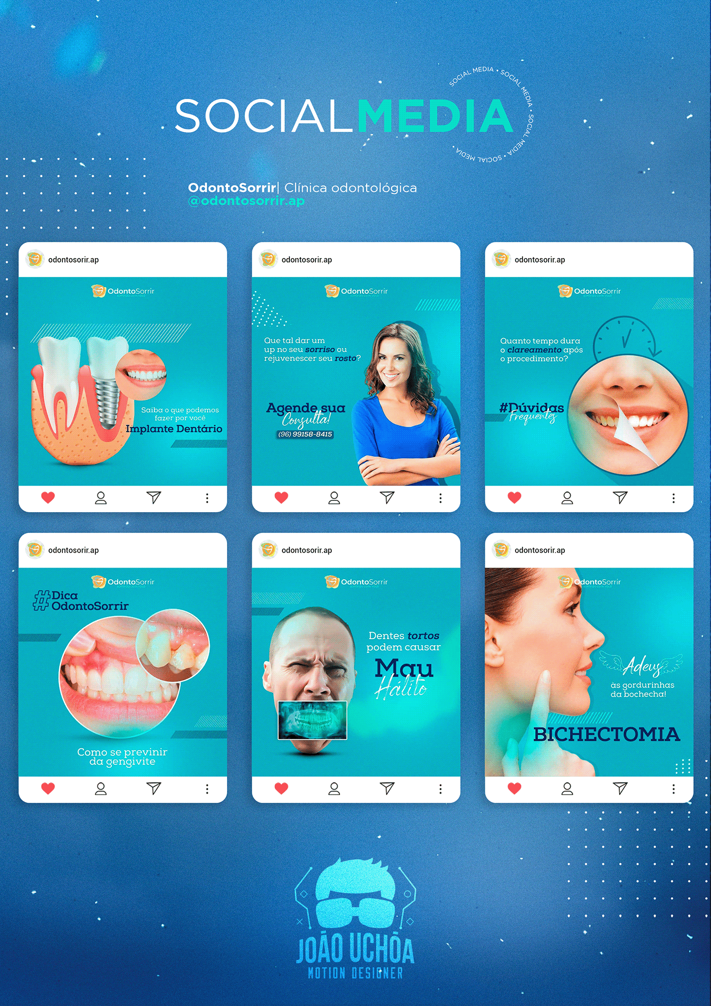 Clinica Dental  dente dentista design gráfico social media Socialmedia