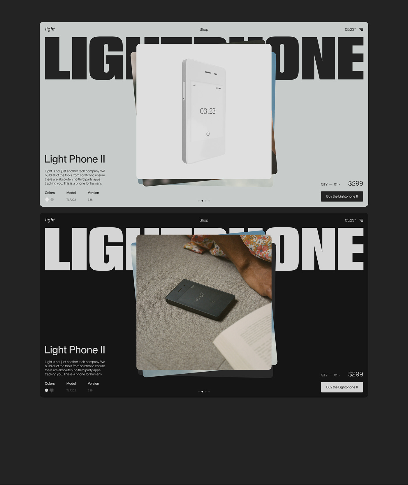 Website Design shop phone smartphone digital poster UI/UX ui design spline lightphone