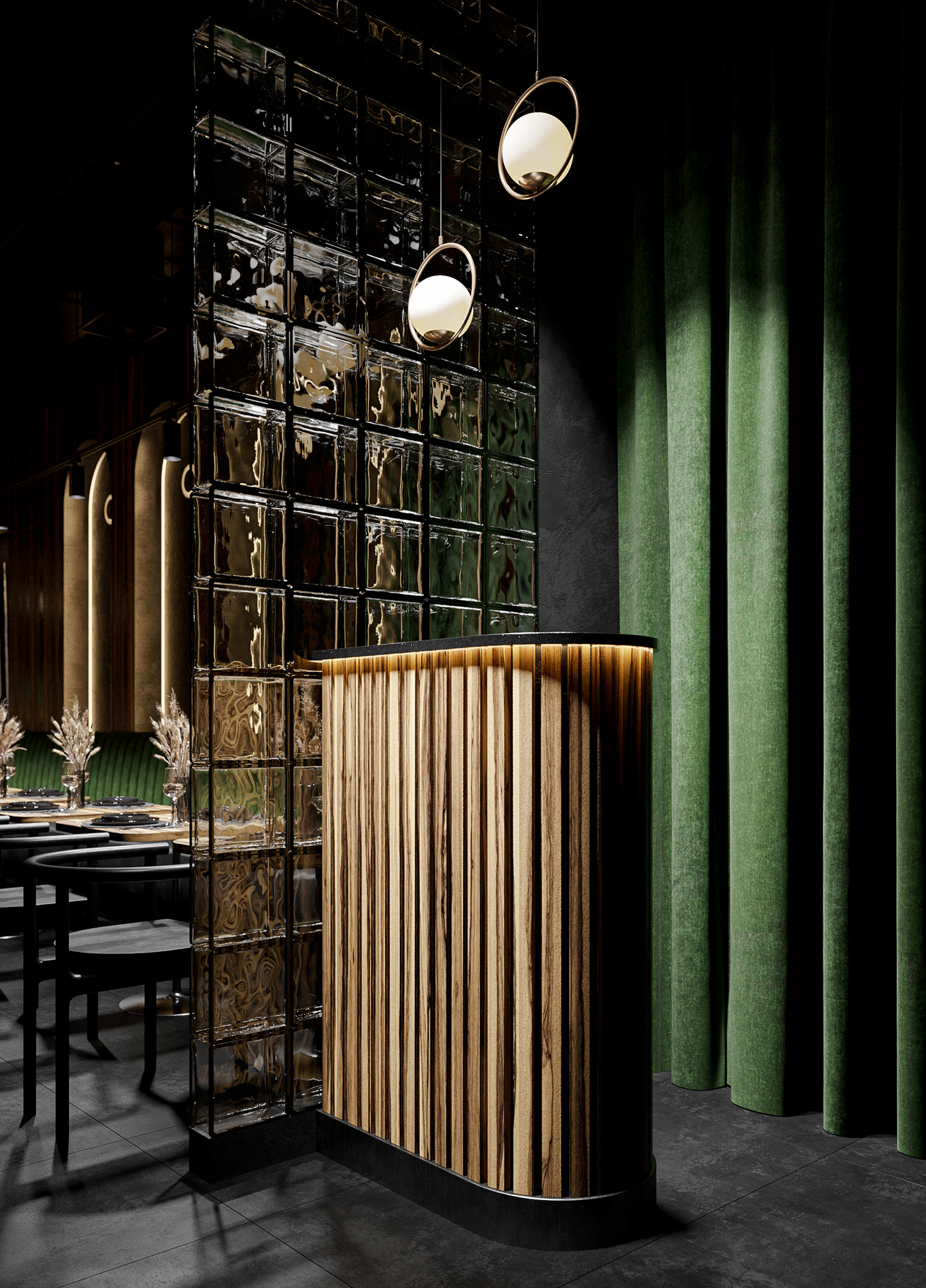 3ds max architecture bar belarus cafe hookah bar Interior interior design  restaurant visualization